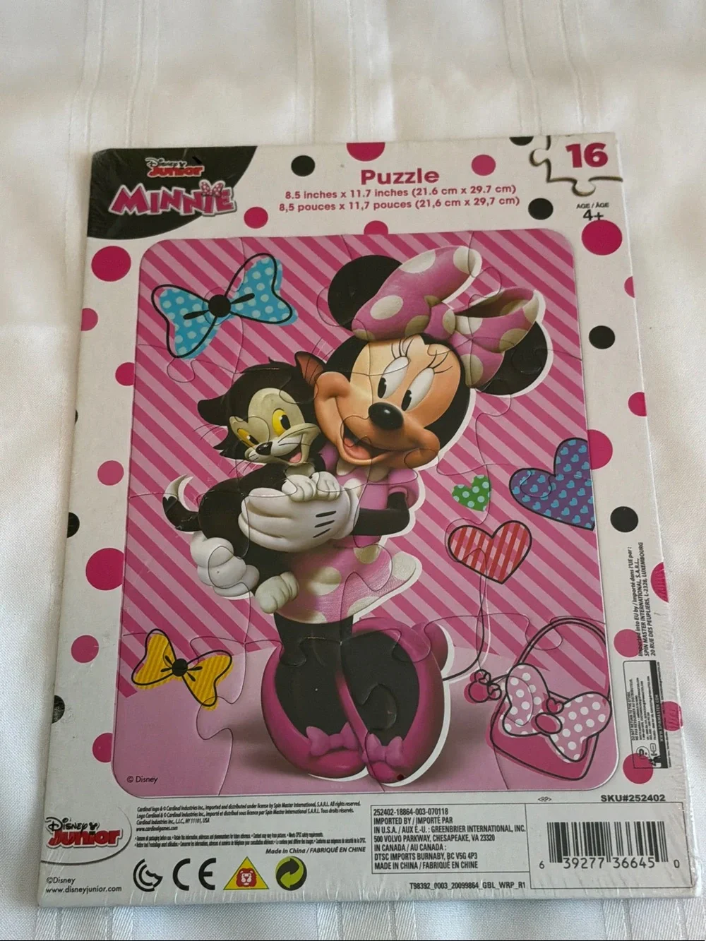 Disney Minnie Mouse Pink Polka Dot 16-Piece Puzzle